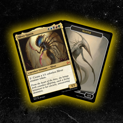 Sliver Queen + 4 Tokens - Custom MTG Card - High-Quality