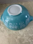 Vintage Pyrex AMISH BUTTERPRINT TURQUOISE 444 Cinderella Mixing Bowl 4qt.