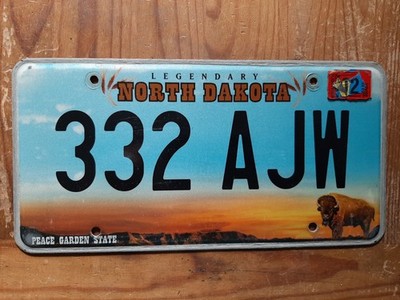 1 x Original USA Nummernschild aus NORTH DAKOTA - THE PEACE GARDEN STATE*TOP*