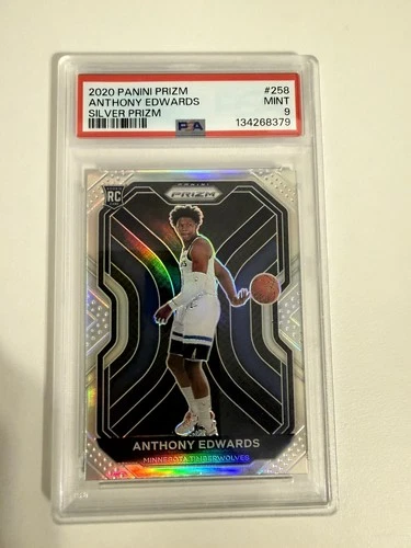 2020-21 Panini Prizm - Anthony Edwards #258 Silver Prizm Rookie PSA 9