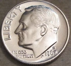 SELLING AS SHOWN - 1968 D UNCIRCULATED ROOSEVELT DIME ~ NICKEL CLAD COPPER ~ 428