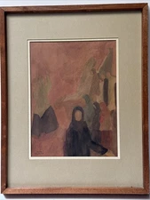 MID CENTURY PAINTING WOMAN EXPRESSIONIST WOMEN MODERNISM VINTAGE JEAN MANLEY