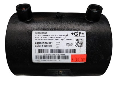GF Central Plastics EF CPL G, 3, IPS Black Electrofusion Coupling Fitting