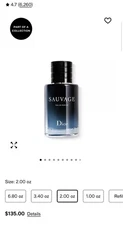 Christian Dior SAUVAGE Eau De Parfum Spray 60ml 2 fl oz - RV $130 -  