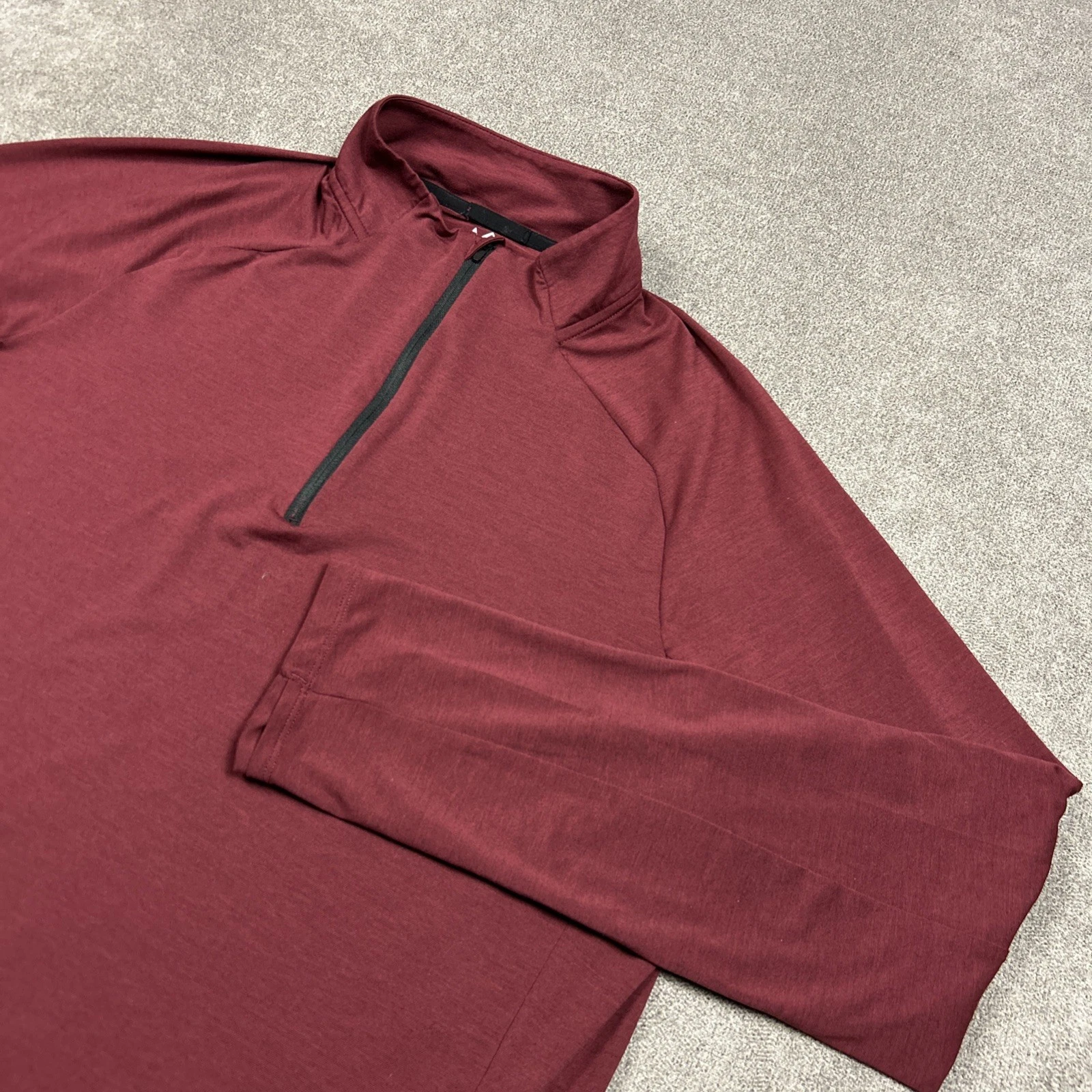 REI Co-op Mens L Maroon Quarter Zip Pullover Performance Hiking Athletic Trail