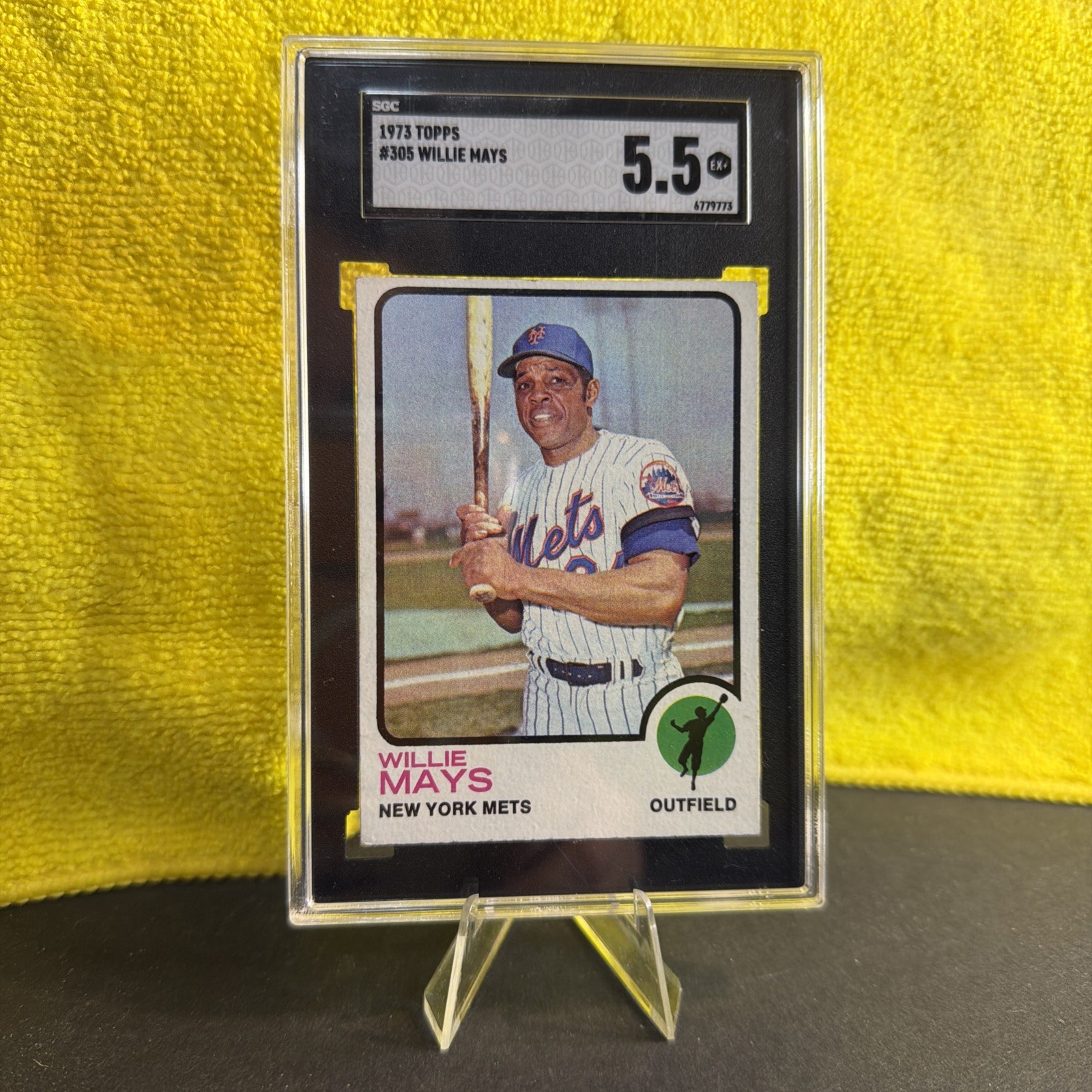 1973 Topps #305 Willie Mays New York Mets HOF SGC 5.5 EX Last Year Mays Card