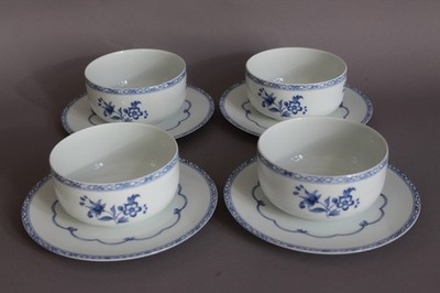 Limoges Porcelaine de Paris Vieux Chine Bleu 4 Müsli Salatschalen mit Untere