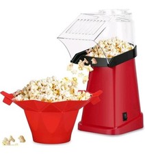 Hot Air Popcorn Popper Maker with Bowl - Fast Machine Butter Melting Party Red