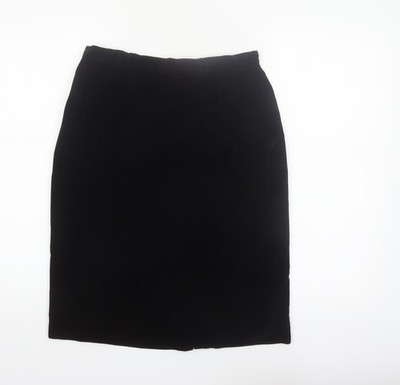 Chaus Damen schwarz Samt Bleistiftrock Größe 10 hohe Taille