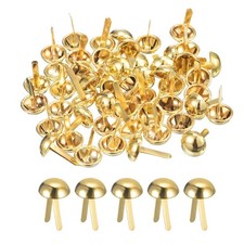 50Pcs Bag Feet Stud Spike, 10mm Round Purse Nailheads Spike, Gold