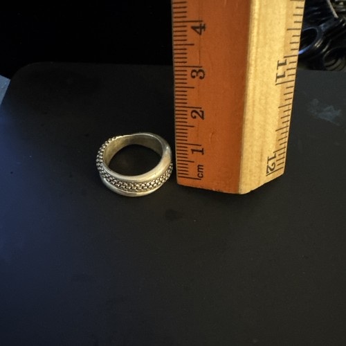 Michael Dawkins vintage Sterling Silver Textured Band Ring Size 6 - Picture 9 of 9