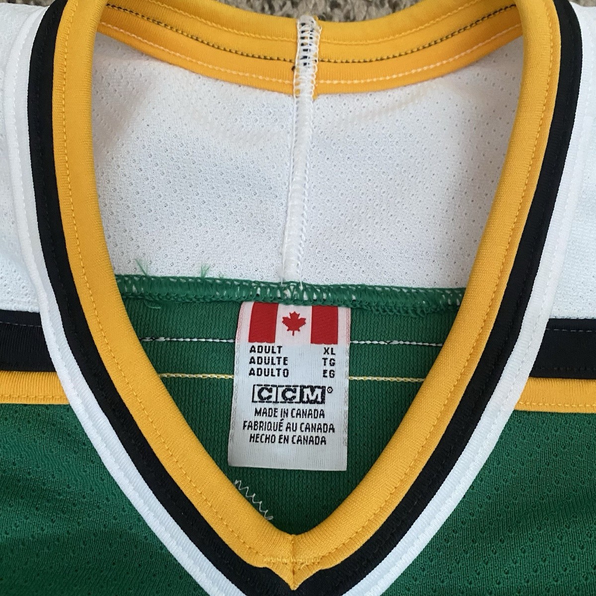 CCM Toledo #10 Captain Bage , Green Yellow White Hockey Jersey