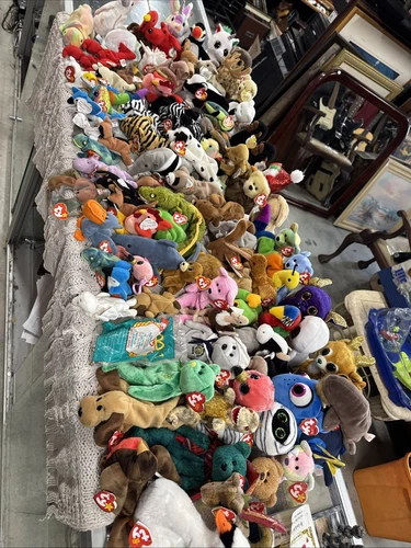 97 Tagged TY Beanie Babies Lot Vintage + Beanie Baby Guide Book