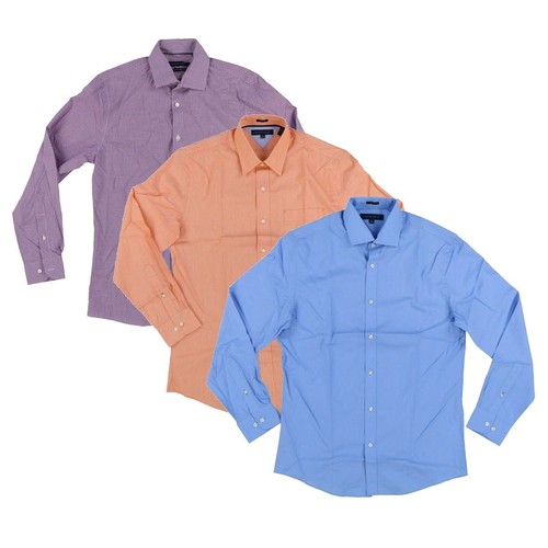 Tommy Hilfiger Men's Dress Shirt Long Sleeve Slim Fit Collared Buttondown New - Picture 1 of 5
