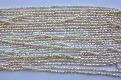 2-3 mm Oval Zuchtperlen Strang Süßwasser Perlen Schmuck Kette Halskette nmbh