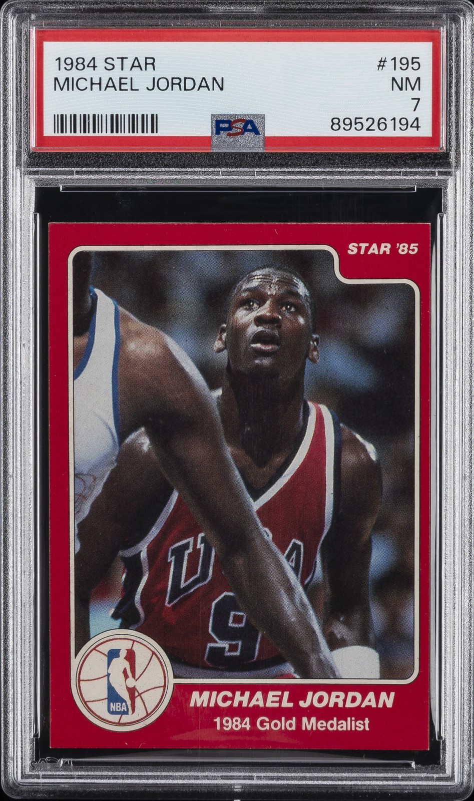 1984 STAR #195 MICHAEL JORDAN ROOKIE RC PSA 7