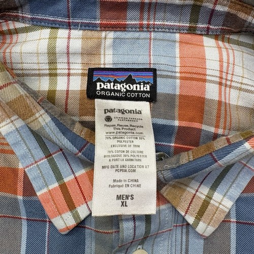 Patagonia Camicia Uomo XL Extra Large Blu Plaid Buckshot Bio 53856 - Foto 4 di 8