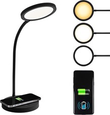OttLite LED Desk Lamp Wireless Charge 3 Color Adjustable Neck Office Craft Light