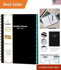 Classic Black 2026-2027 Monthly Planner - 2  Agenda with Twin-Wire Binding