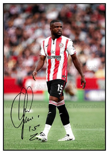 11023. Frank Onyeka Signed Pictures (A4 Prints) Brentford Augsburg Nigeria etc.