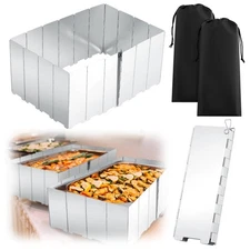 2 Pcs 40 Plate Chafing Dish Wind Stove Camping Guard 67 x 7.8'' Stainless Ste...