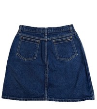 Vtg 90s Calvin Klein Women Sz Small Dark Wash Denim Jean Mini Skirt School Girl
