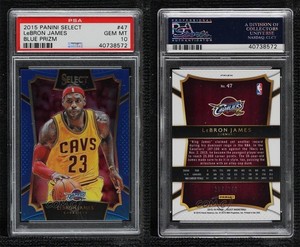 2015-16 Panini Select Concourse Blue Prizm /249 LeBron James #47 PSA 10 GEM MT