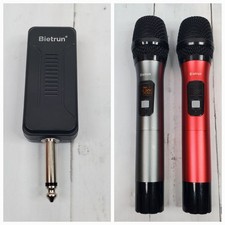 Bietrun Wireless Microphone, 160 ft Range, UHF Metal Dual Handheld Dynamic Mic K