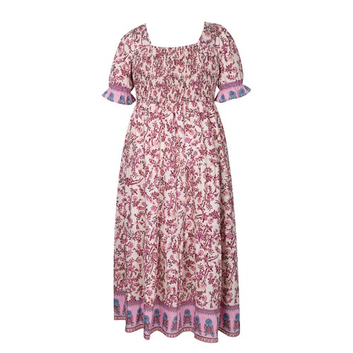 Plus Size Curvy Women Floral Dress Summer Holiday Beach Party Swing Sundress - Picture 62 of 117
