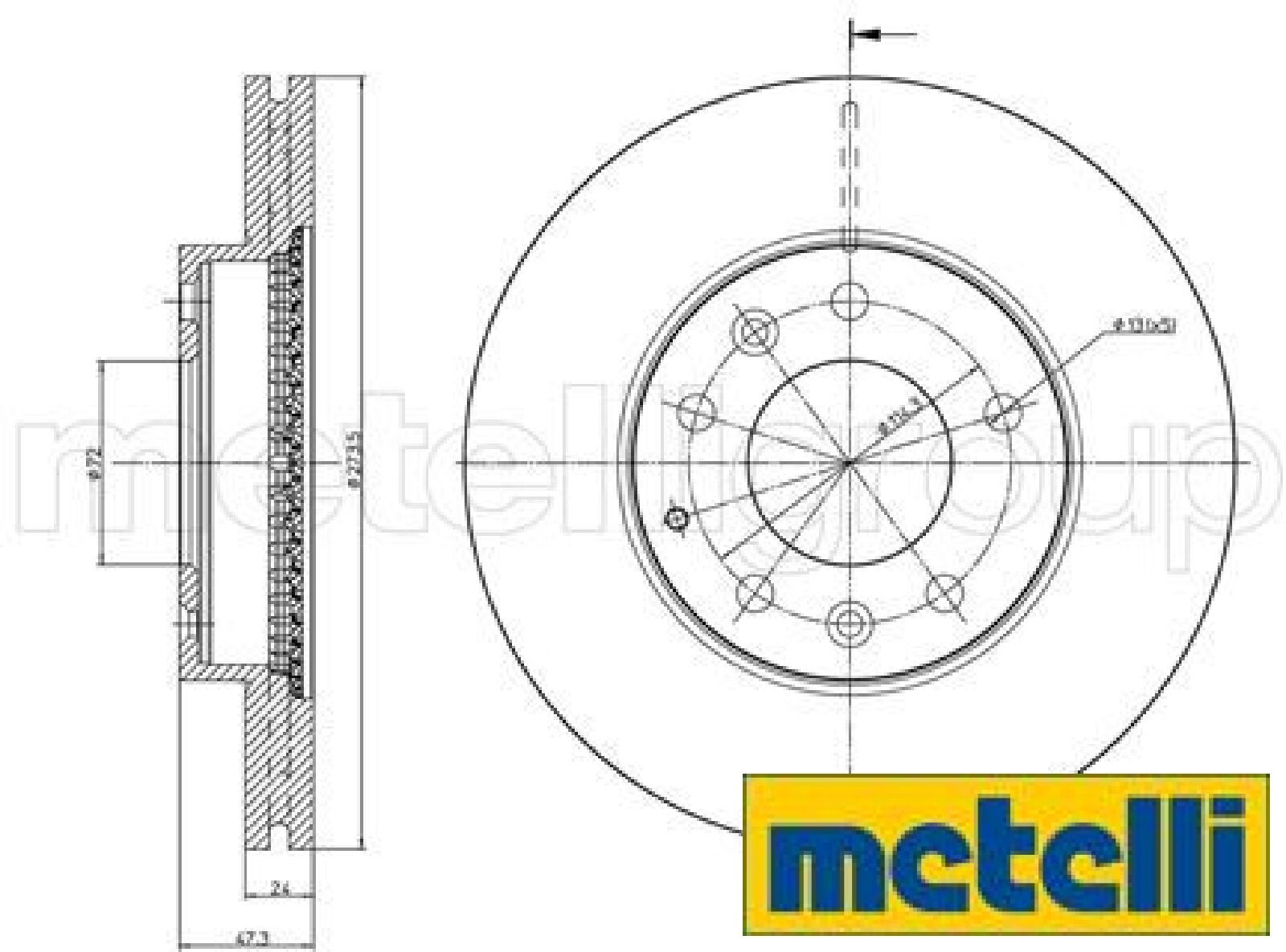 2x Bremsscheibe metelli 23-0901C 2 Bremsscheiben für Mazda