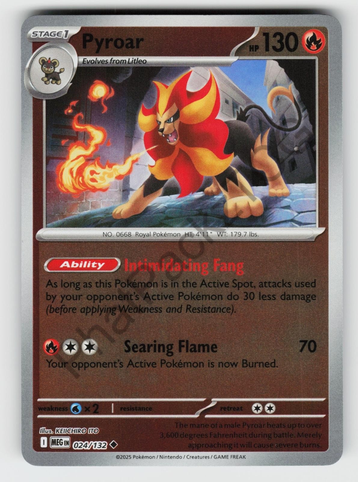 Pyroar 024/132 Mega Evolution UC Reverse Holo NM/M Pokemon