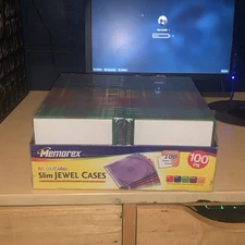100 New Memorex Multicolor Slim Jewel Cases w/ Inserts for DVD & CD's
