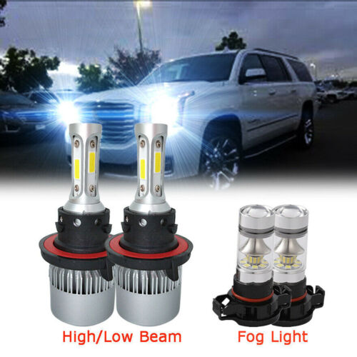For GMC Yukon XL 1500 2007-2014 4x LED Headlight High Low Beam + Fog Light Bulbs - Picture 1 of 12