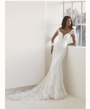 Pronovias Shirley Designer Brautkleid mit Schleier und Kleiderüberzug Größe 18