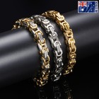 NEW Stainless Steel 8MM Heavy Solid Link Chain Bracelet Men's & Women's Stunning
