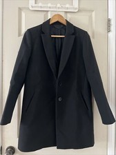 Designer Jigsaw London Wool Coat In Black Size 6