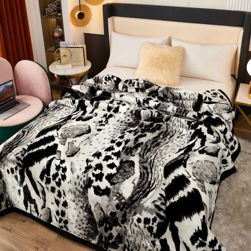 Warm Soft Large Size Mink Blanket Double Layer Sofa Bed Faux Fur Mink Throw Rug - Picture 5 of 13
