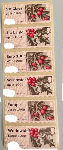 NCR - WINTER GREENERY- R18YAL - COLLECTOR STRIP - HOLLY/BROOM - NEW VALUES 2021 - Picture 2 of 2