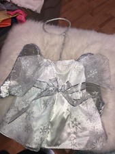 Build A Bear Whie Dress With Angel Halo Wire And Wings/ Silver Snowflakes