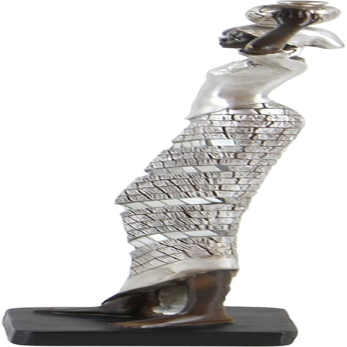 Polystone Woman Decorative Sculpture Standing African Home Decor Statue with Mos - Picture 9 of 11
