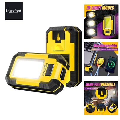 Portable Rechargeable LED Work Light, Magnetic Base and Hanging Hook, 30W 120...