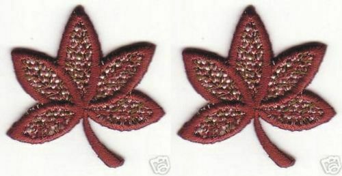 1.75" Brown Leaf bordado Otoño Hojas Otoño Parche Lote de 2 - Imagen 1 de 1