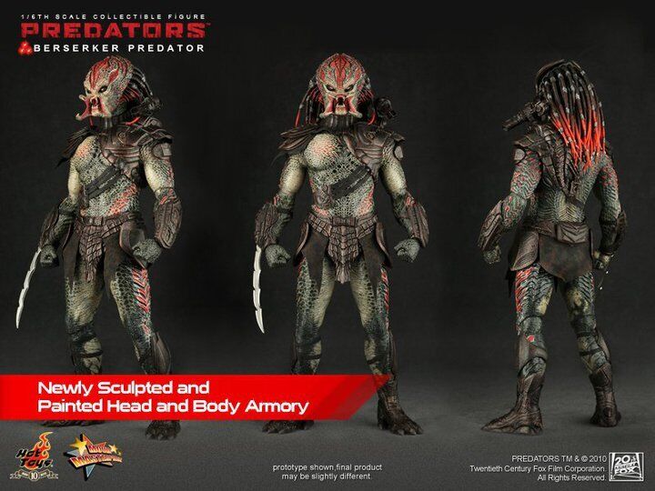 New Hot Toys Mms130 1/6 Predator Berserk Predator Lion Face New Hot Toys Mms130 1/6 Predator Berserk Predator Lion Face