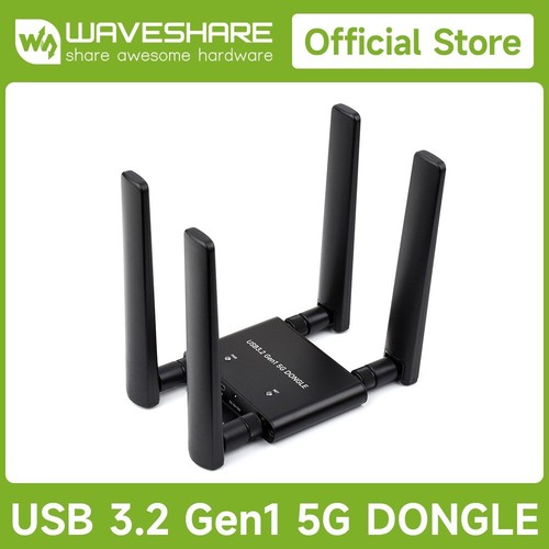 Waveshare 5G DONGLE Expansion Board, USB 3.2 Port, Aluminum Alloy Case Quad