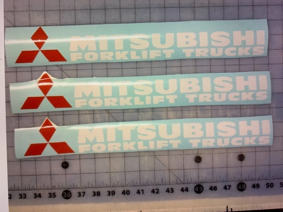 3-Mitsubishi Forklift Truck Decal Sticker 17 Inches White Or Black