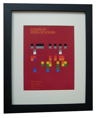COLDPLAY+SPEED OF SOUND+X&Y+POSTER+AD+FRAMED+RARE ORIGINAL 2005+FAST WORLD SHIP