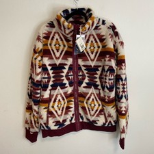 Faherty X Lehi Thundervoice Eagle Hight Pile Fleece Jacket Size Large
