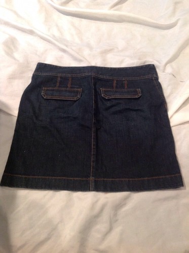 Ann Taylor Loft, Mini Blue Jean Skirt, Sz 6, Dark Wash, Cotton Blend, Women - Picture 4 of 5