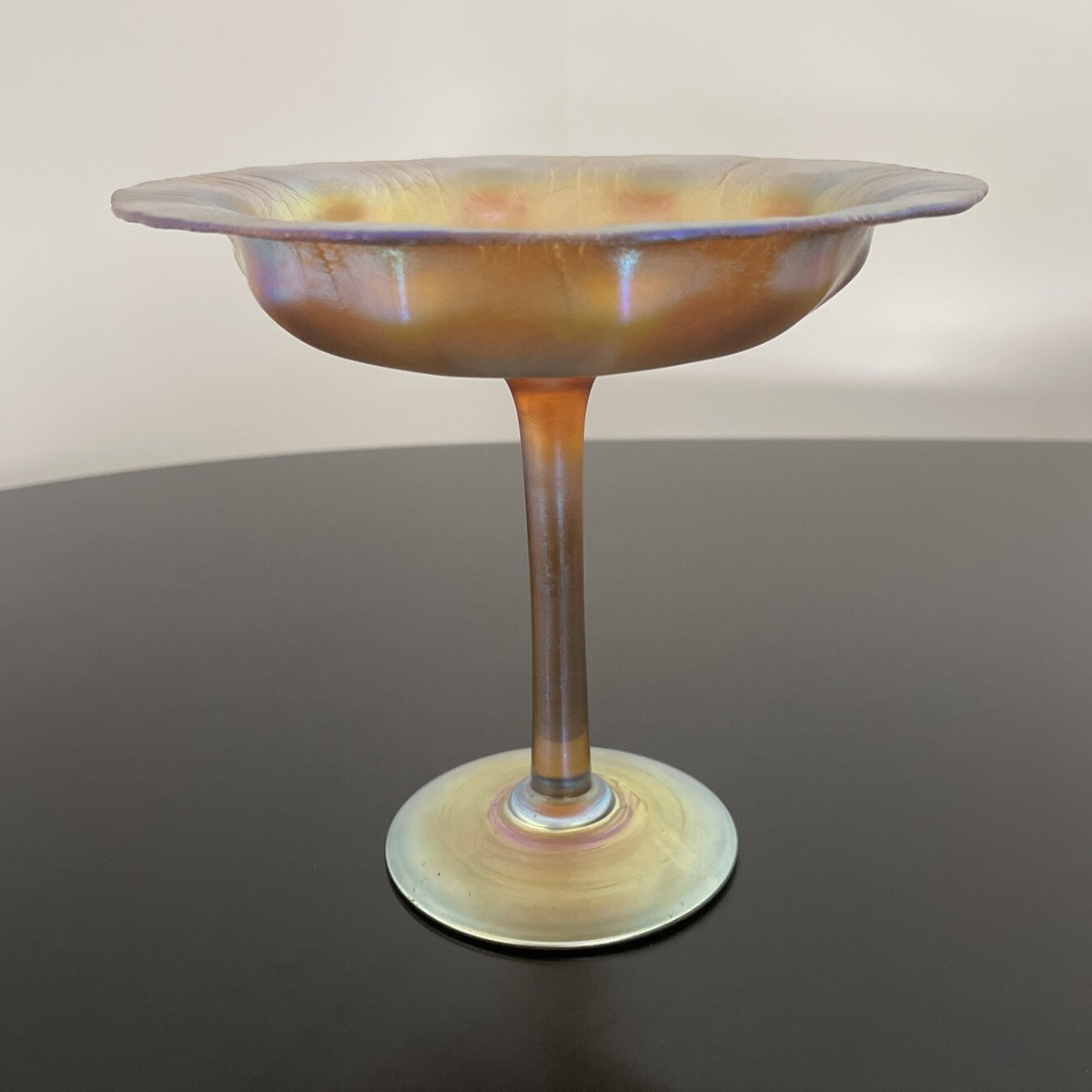 Antique Tiffany Favrile LCT Signed Numbered Gold Iridescent Glass