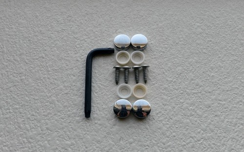 Security Theft Deterrent Screws MERCEDES FRONT License Plate (4 pcs) with CAPS - Picture 4 of 4